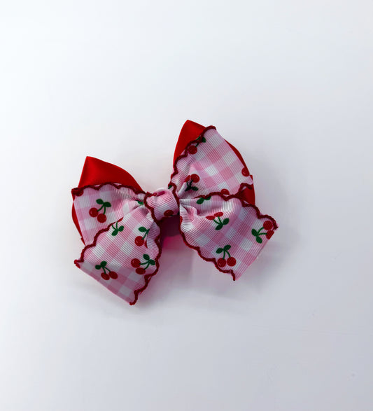 Double Layered Cherry Single Piggy Clip