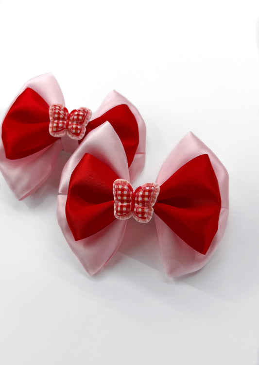 Double Layered Gingham Butterfly Mini Piggies